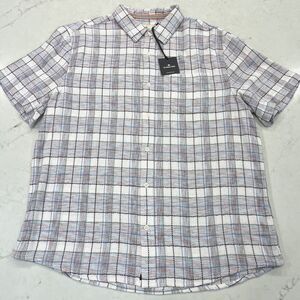 The Normal Brand NEW L Freshwater Button Up Short Sleeve Shirt Clear Sky Plaid